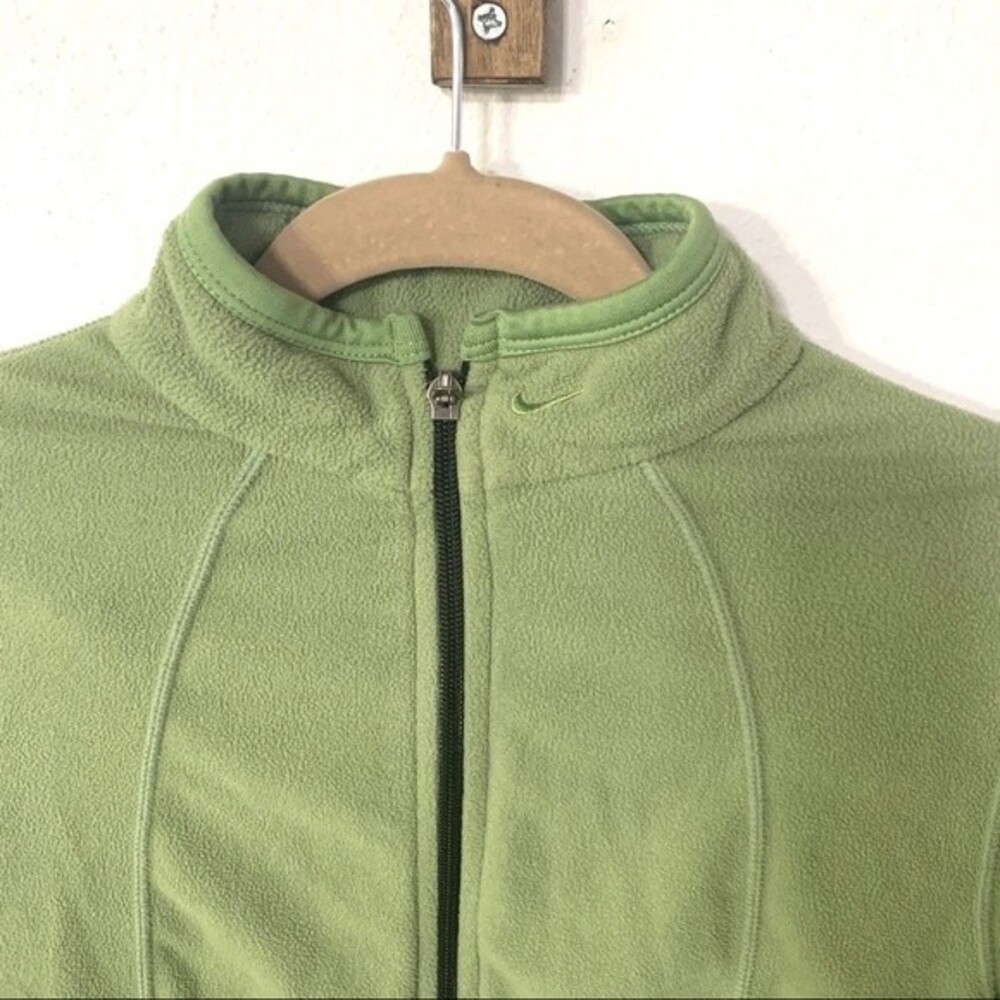 NIKE jacket 00s vintage green fleece zip up jacket womens medium - Picture 2 of 5